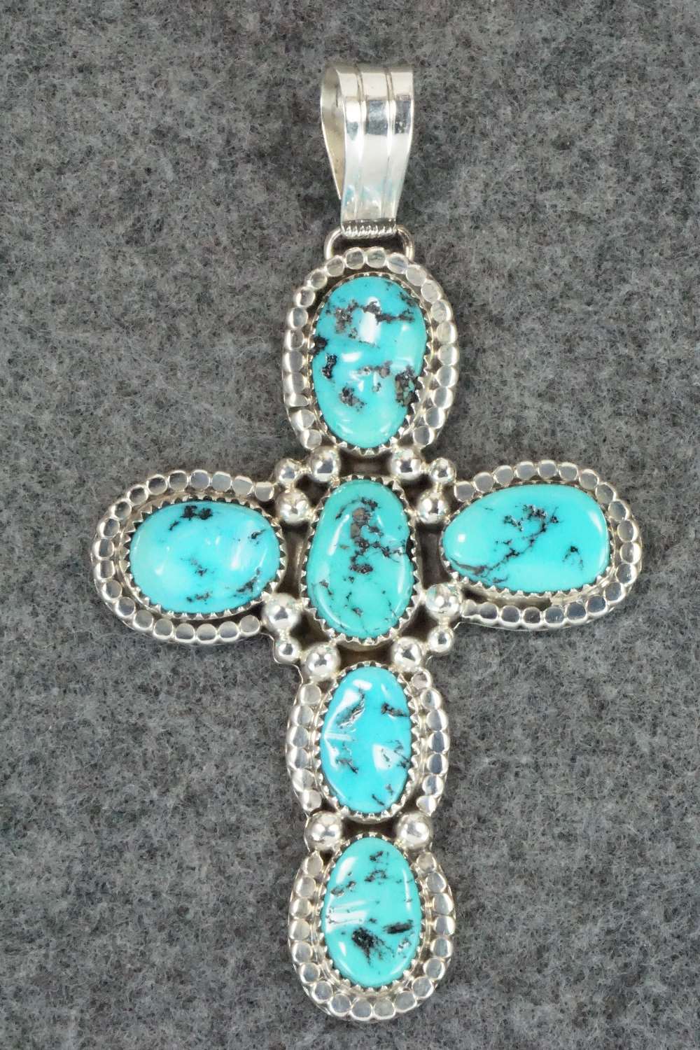 Turquoise & Sterling Silver Pendant - Harry B Yazzie