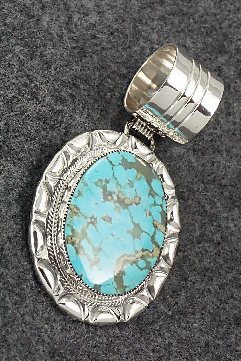 Turquoise & Sterling Silver Pendant - Gregg Yazzie