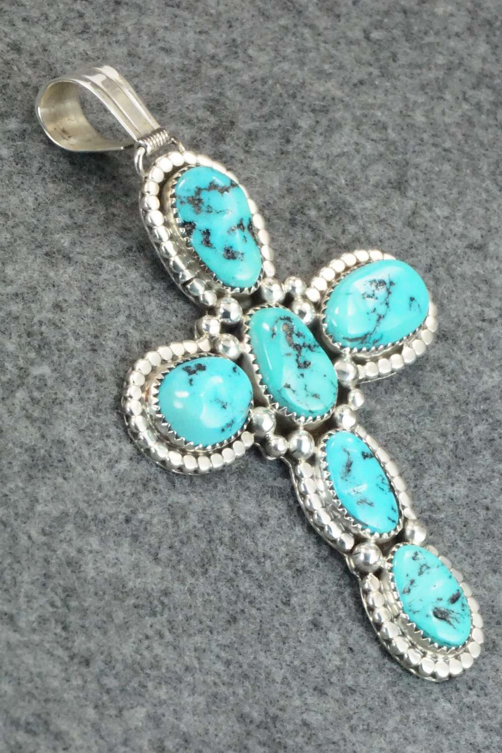Turquoise & Sterling Silver Pendant - Harry B Yazzie