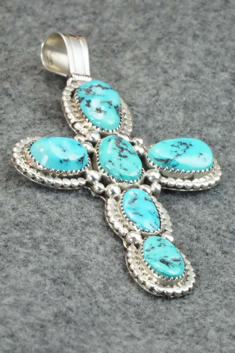 Turquoise & Sterling Silver Pendant - Harry B Yazzie