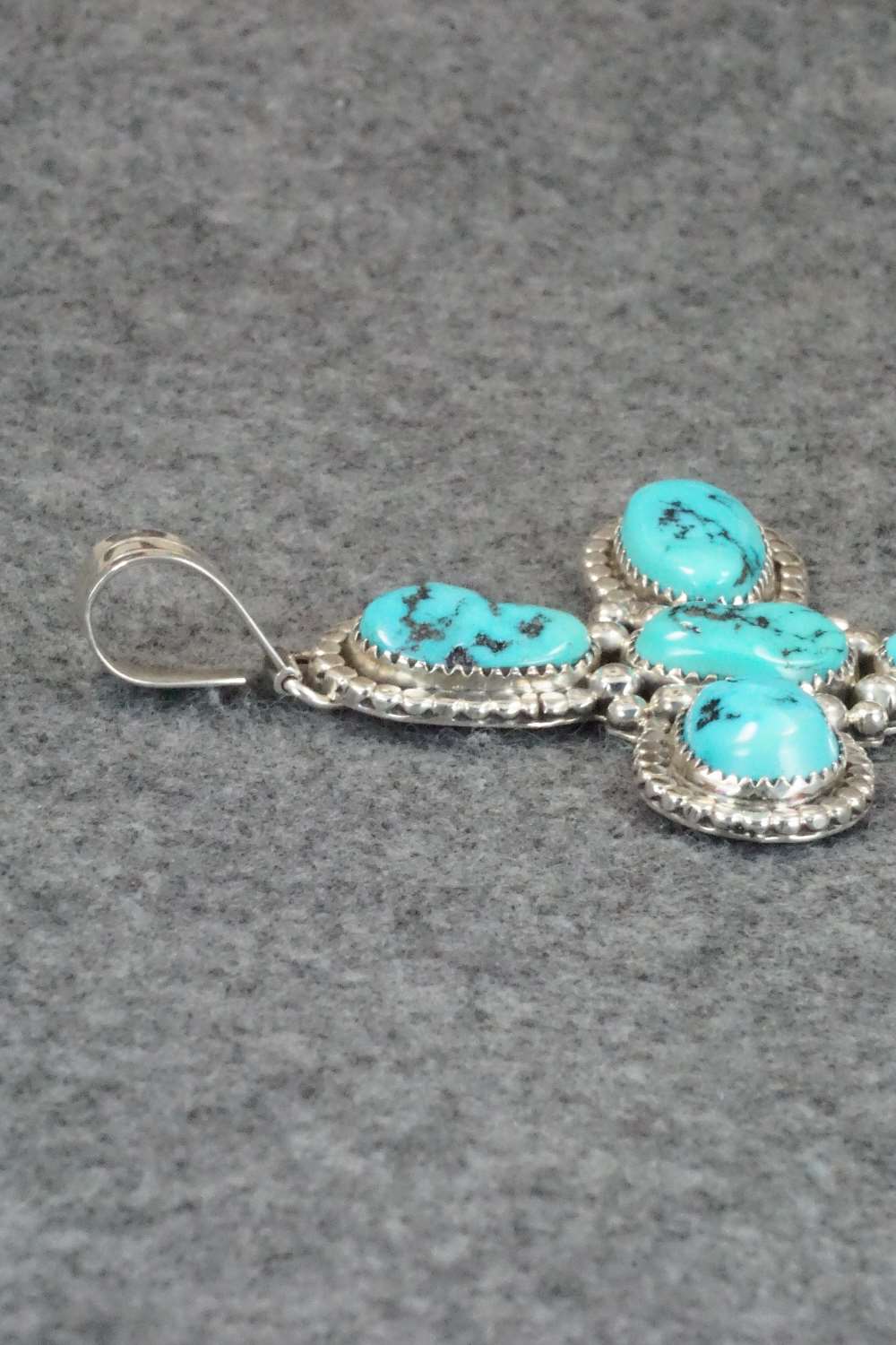 Turquoise & Sterling Silver Pendant - Harry B Yazzie