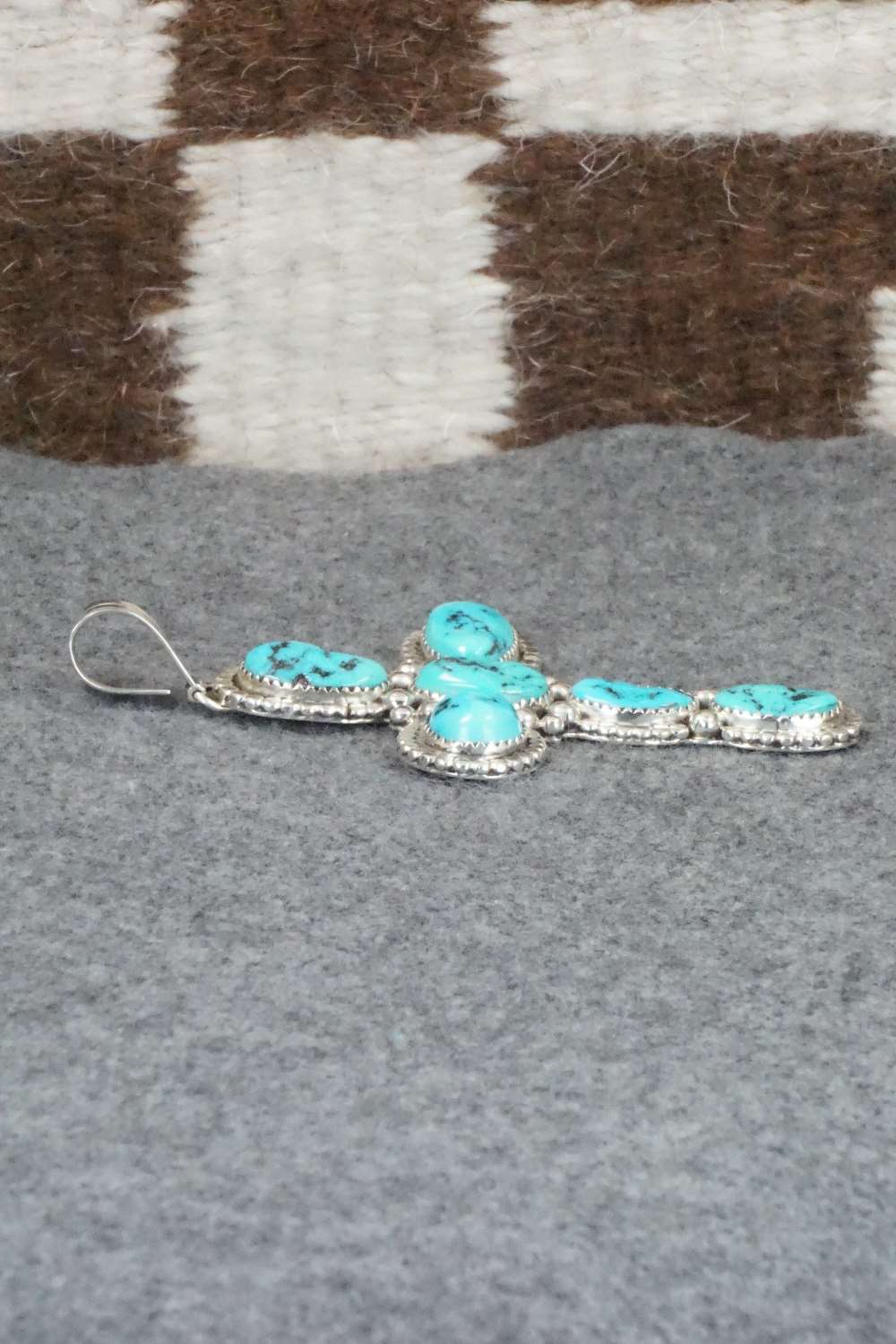 Turquoise & Sterling Silver Pendant - Harry B Yazzie