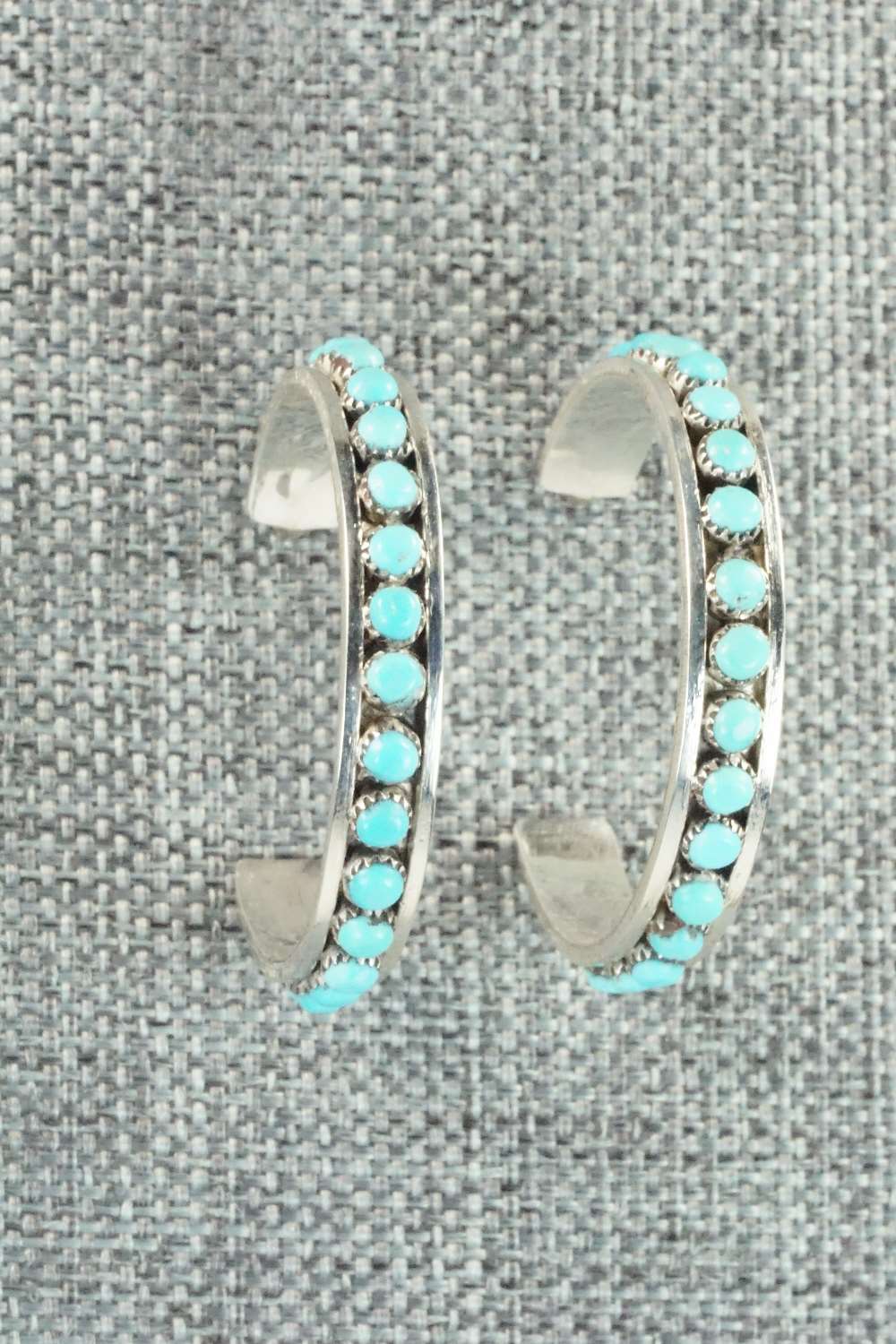 Turquoise & Sterling Silver Earrings - Lois Tzuni
