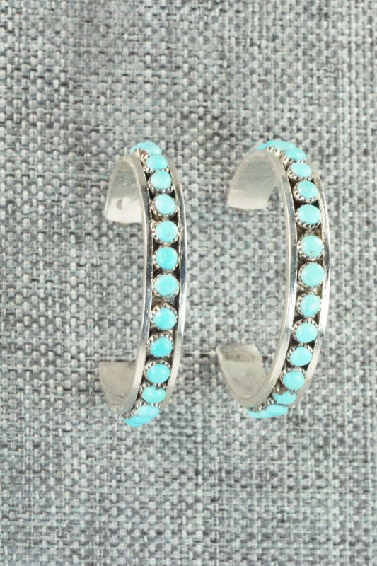 Turquoise & Sterling Silver Earrings - Lois Tzuni