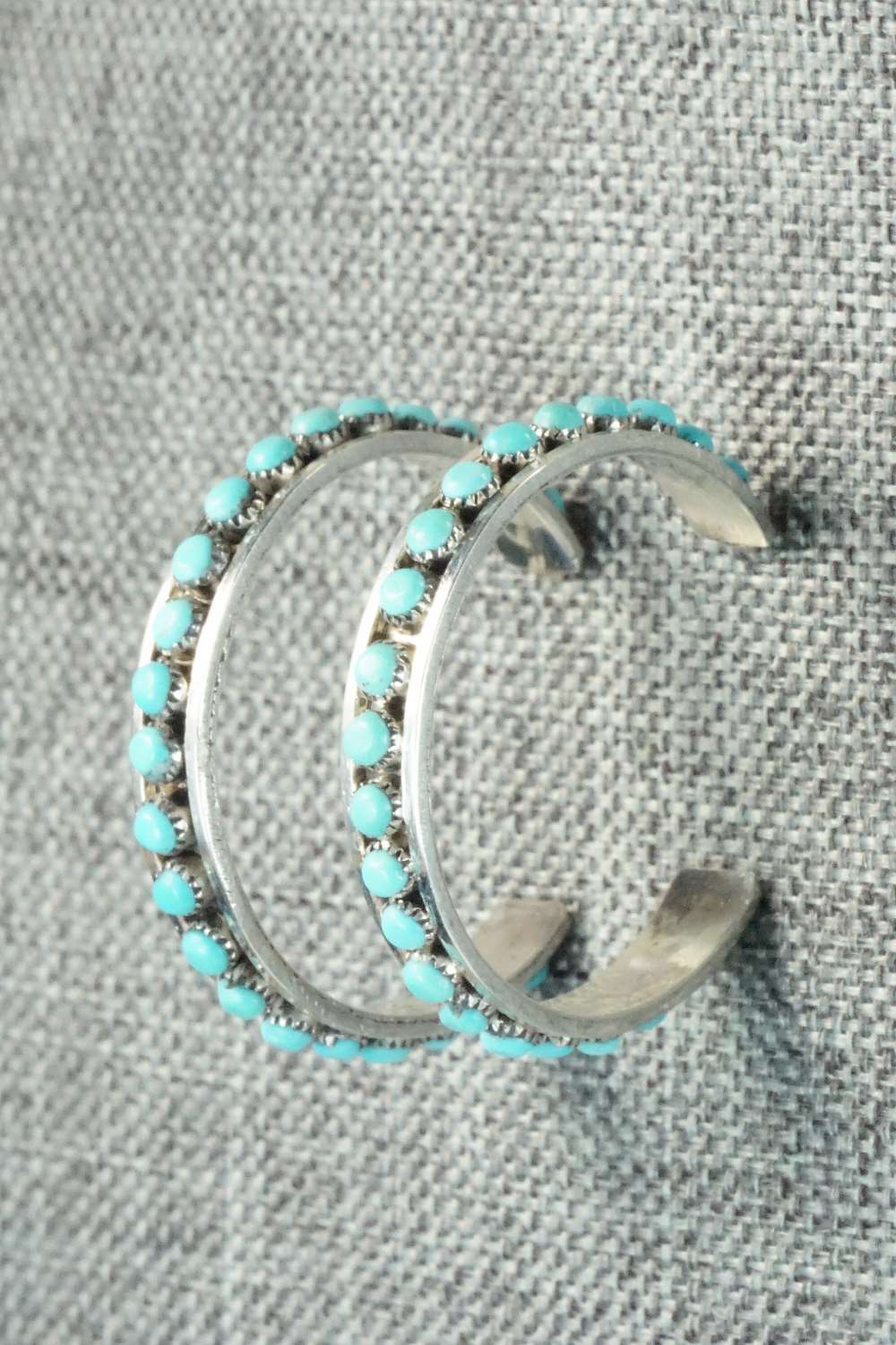 Turquoise & Sterling Silver Earrings - Lois Tzuni