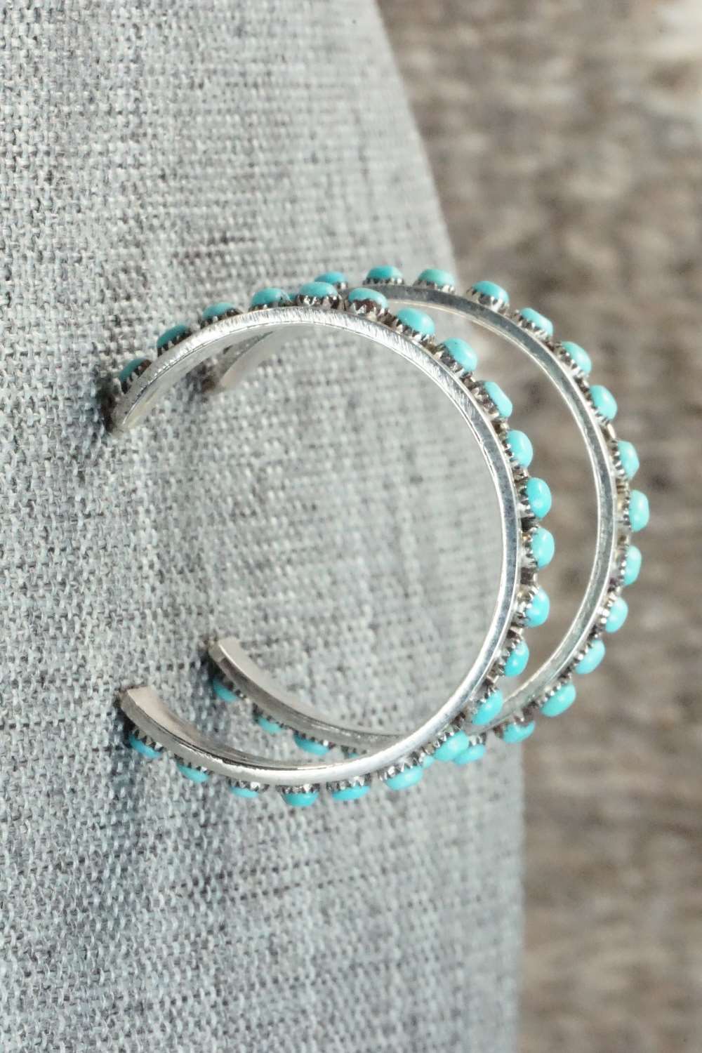 Turquoise & Sterling Silver Earrings - Lois Tzuni