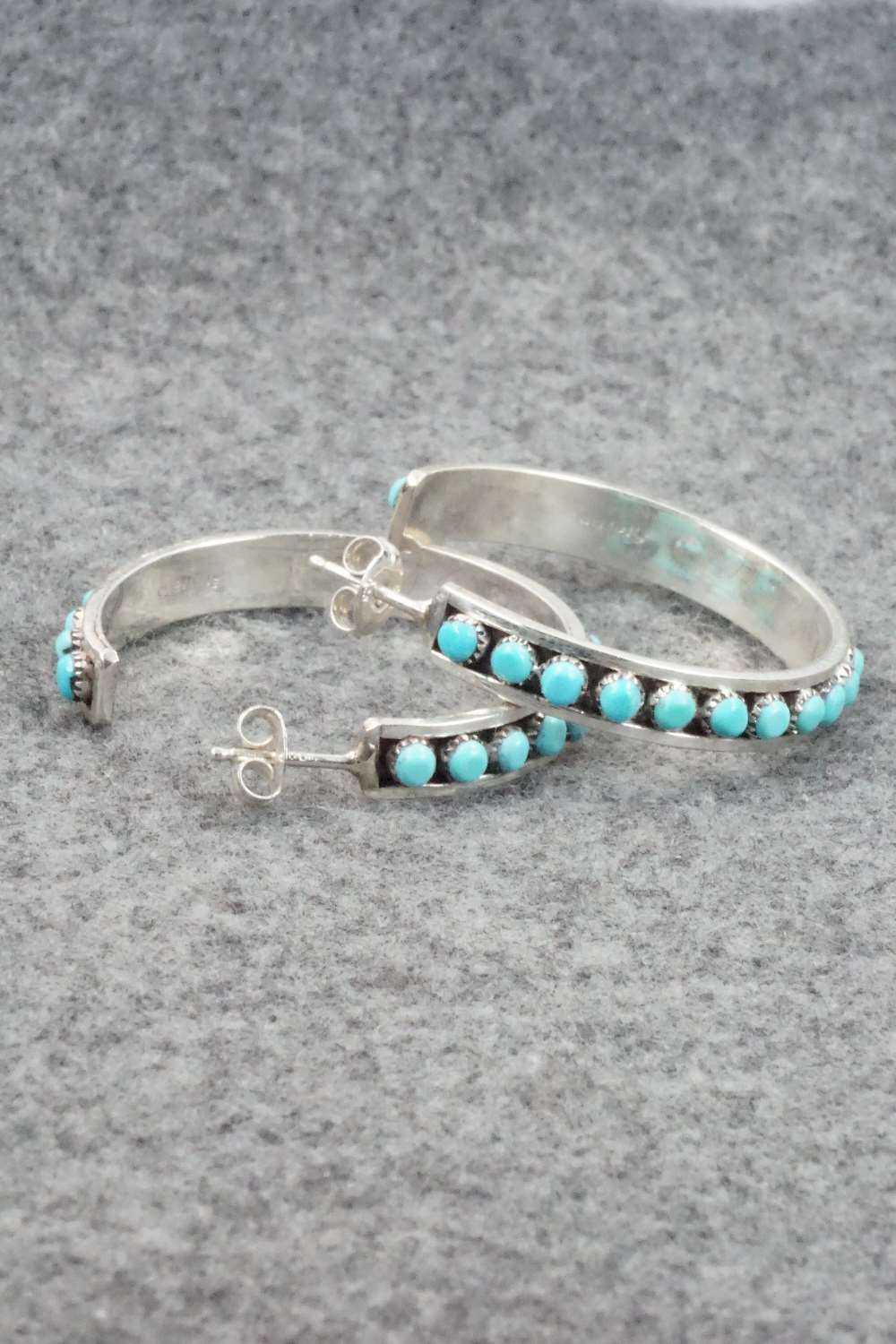 Turquoise & Sterling Silver Earrings - Lois Tzuni
