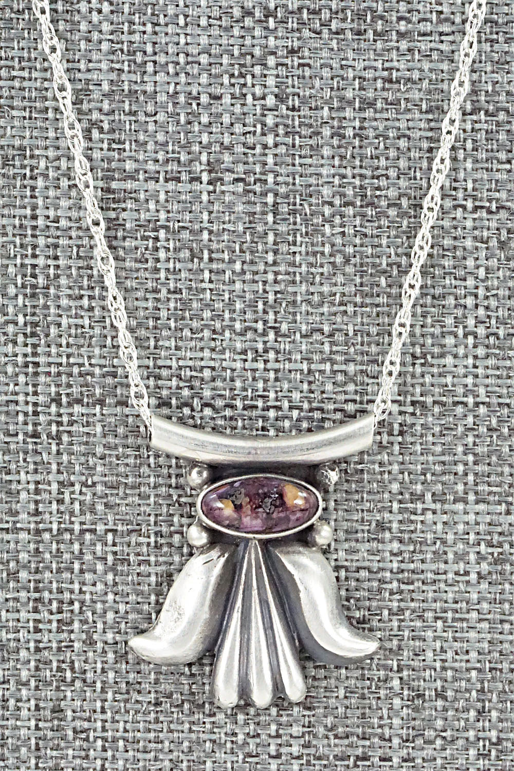Spiny Oyster & Sterling Silver Necklace - Sharon McCarthy
