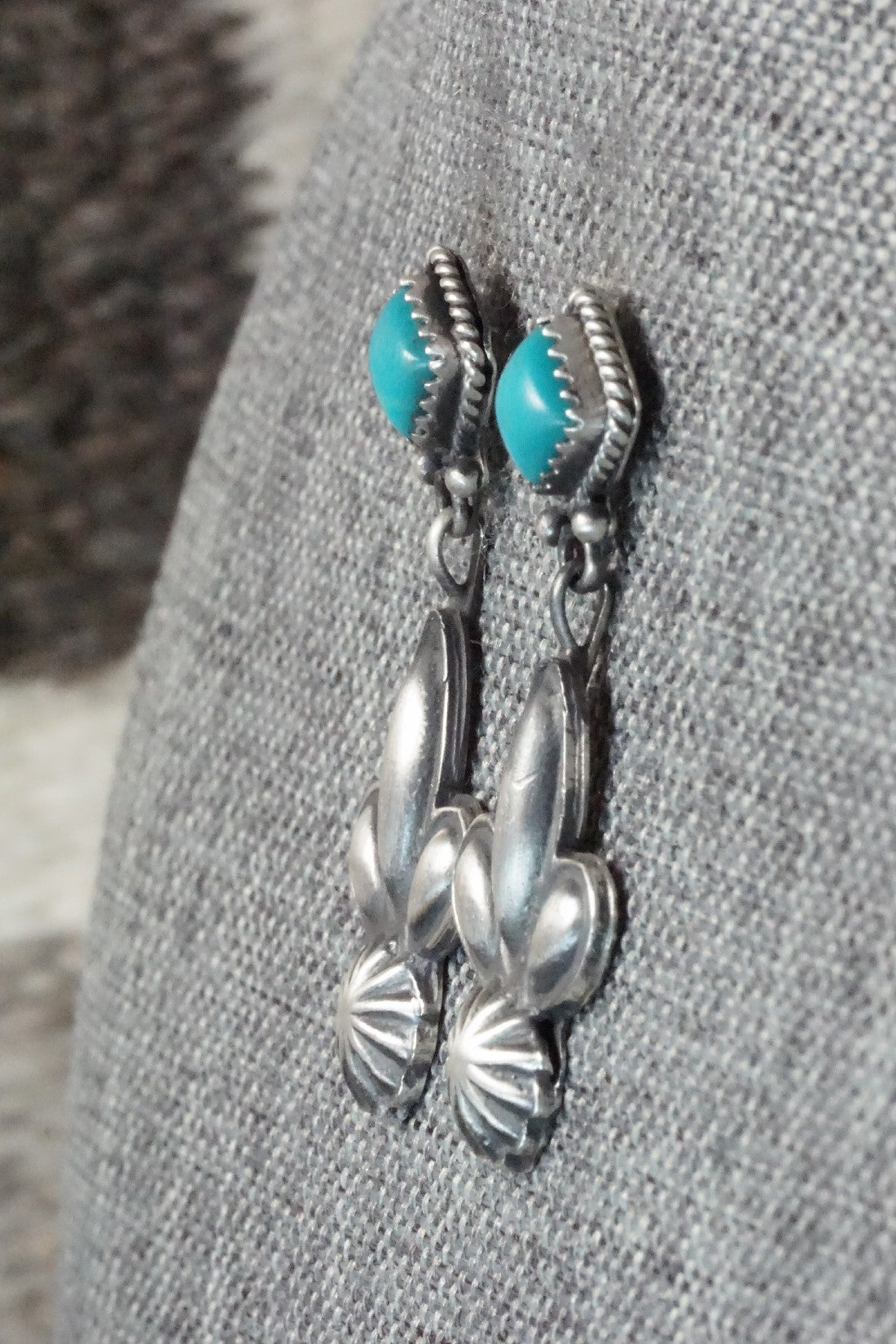 Turquoise & Sterling Silver Earrings - Verley Betone