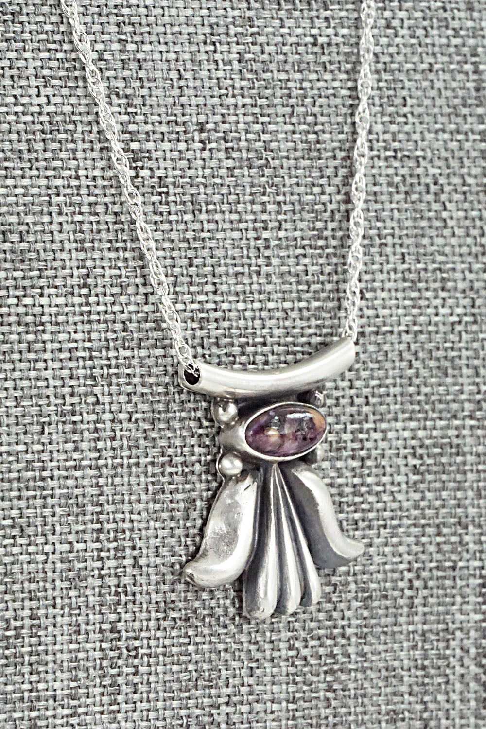 Spiny Oyster & Sterling Silver Necklace - Sharon McCarthy