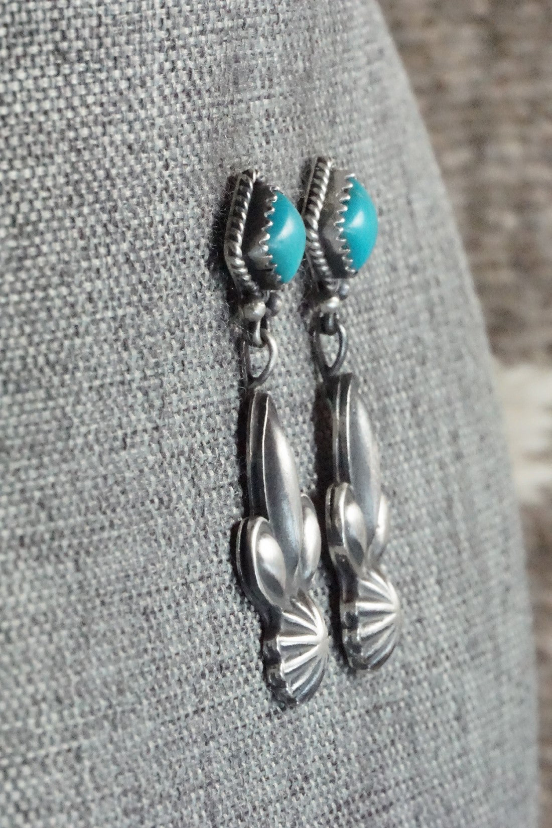 Turquoise & Sterling Silver Earrings - Verley Betone