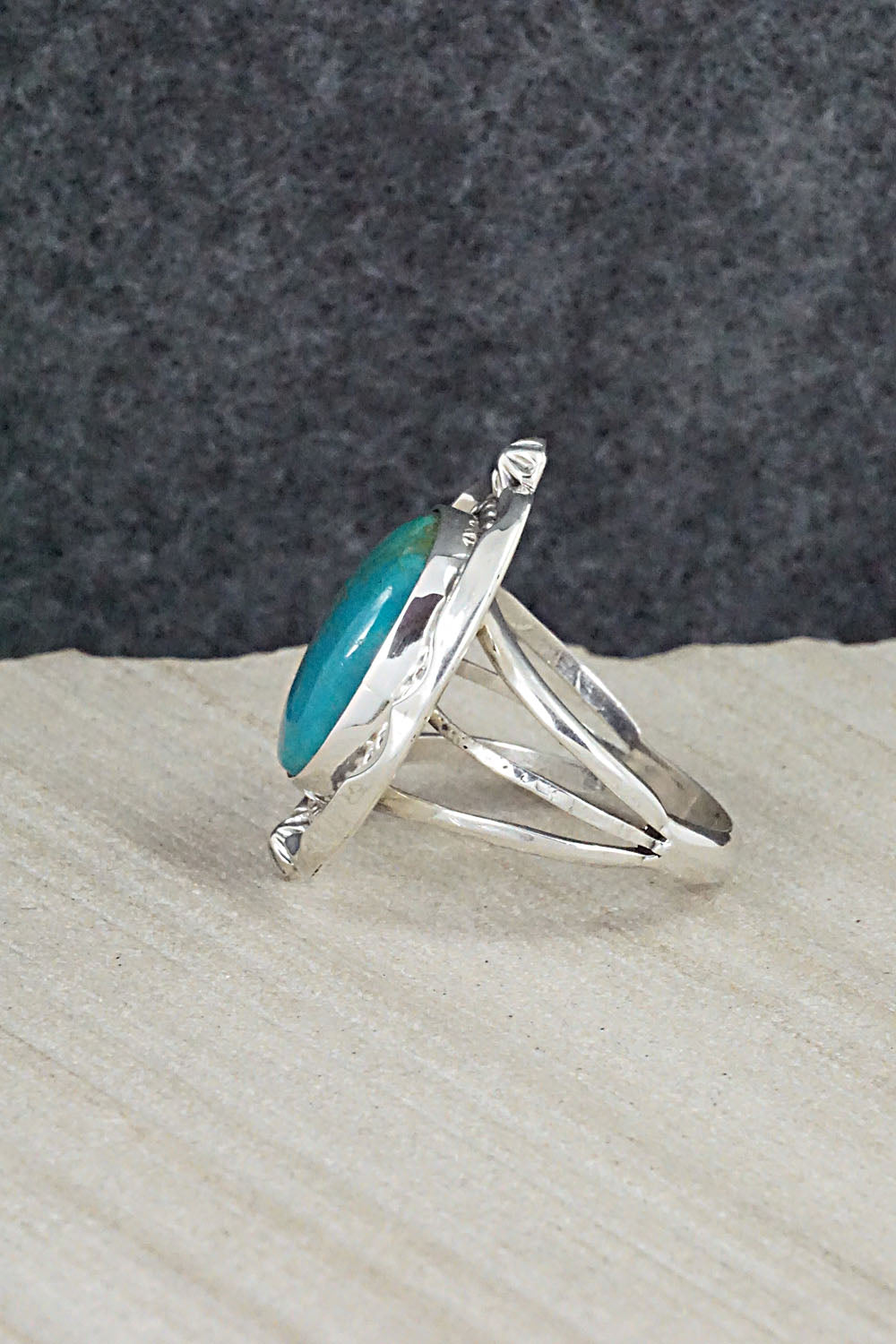 Turquoise & Sterling Silver Ring - Samuel Yellowhair - Size 7.75