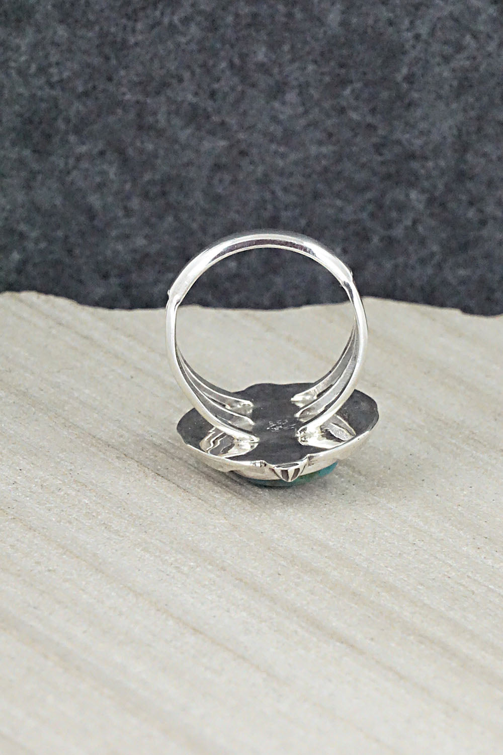 Turquoise & Sterling Silver Ring - Samuel Yellowhair - Size 7.75