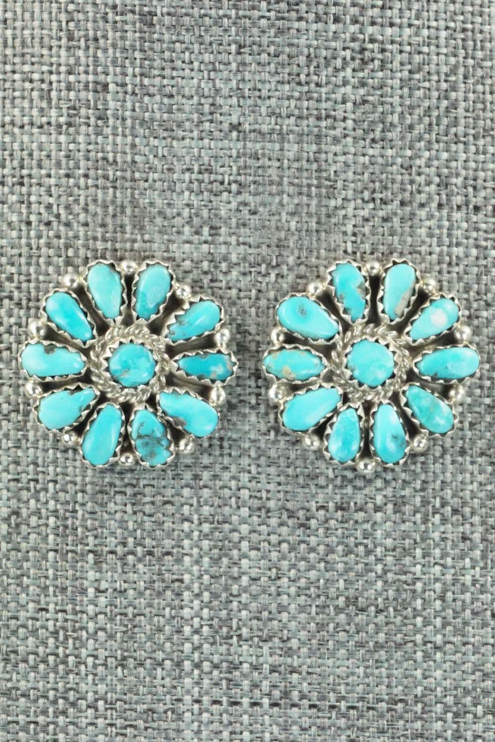 Turquoise & Sterling Silver Earrings - Justina Wilson