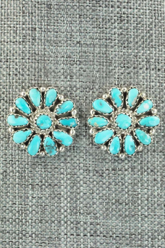 Turquoise & Sterling Silver Earrings - Justina Wilson