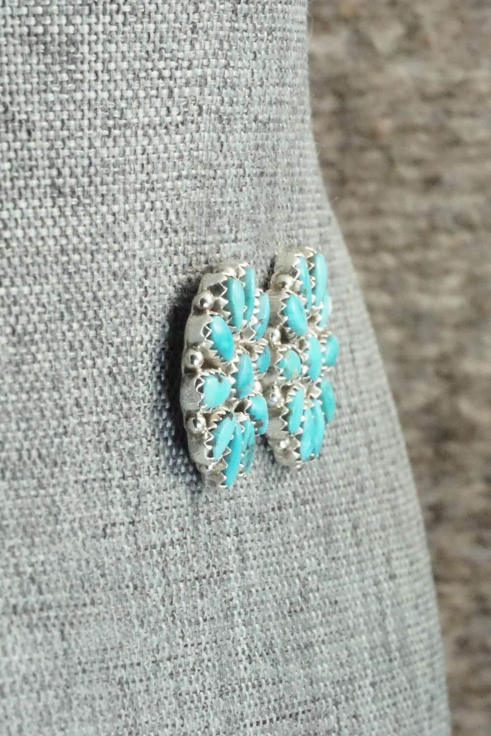 Turquoise & Sterling Silver Earrings - Justina Wilson
