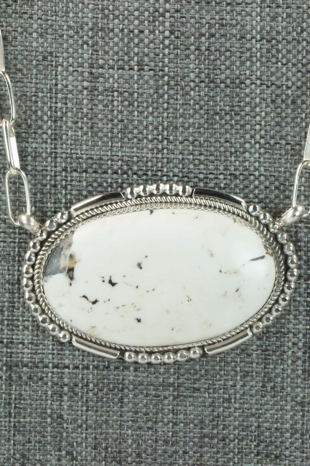 White Buffalo and Sterling Silver Necklace - Kenny Calavaza