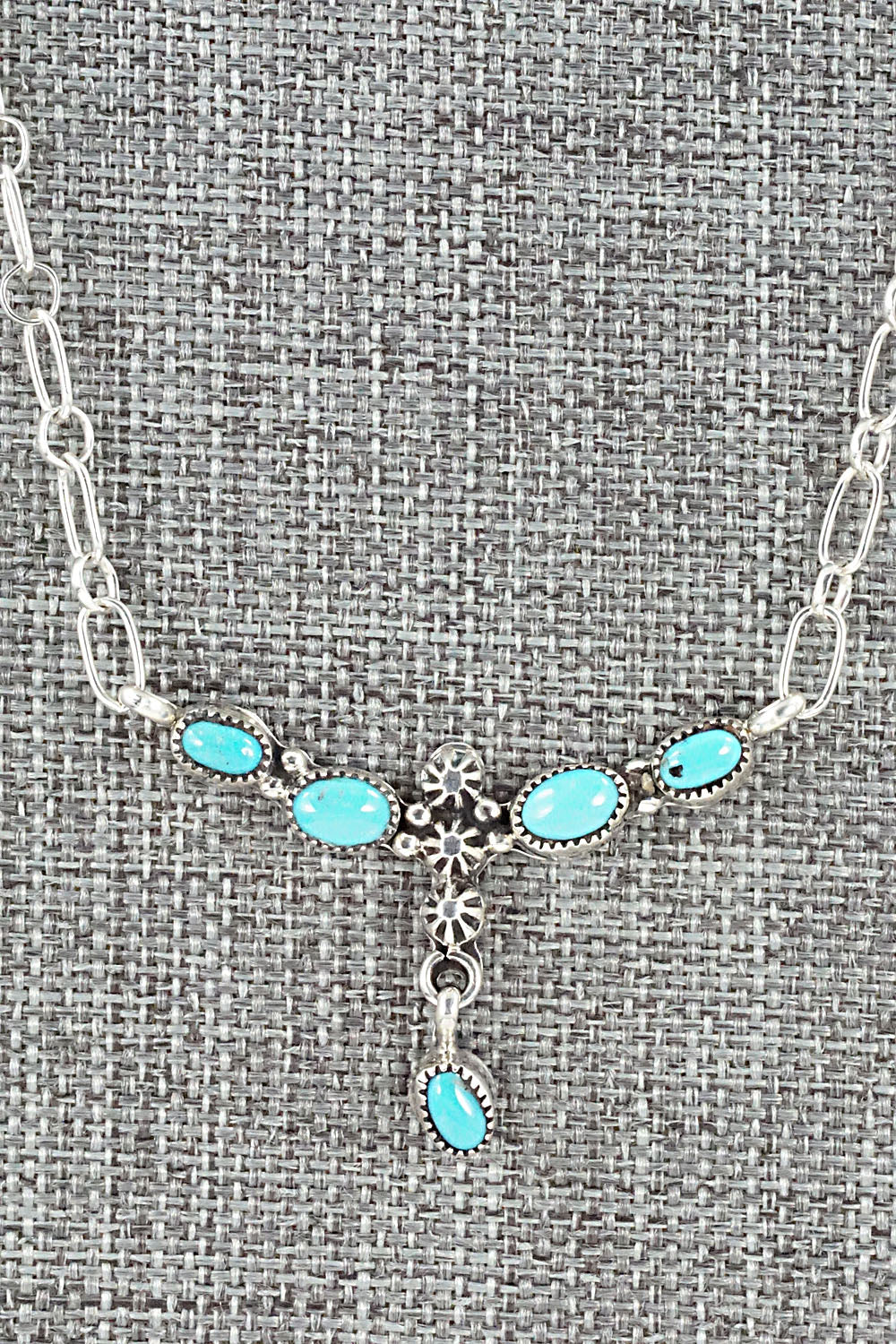 Turquoise & Sterling Silver Necklace - Loretta Smith