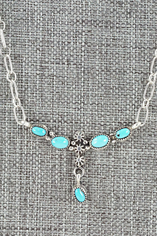 Turquoise & Sterling Silver Necklace - Loretta Smith