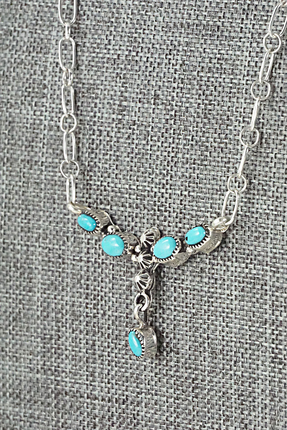 Turquoise & Sterling Silver Necklace - Loretta Smith