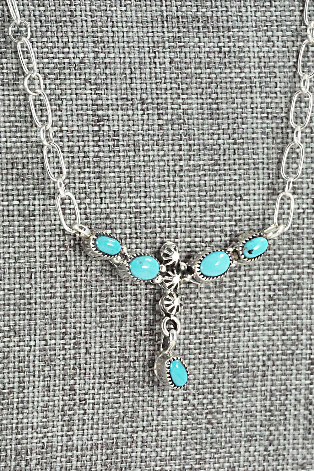 Turquoise & Sterling Silver Necklace - Loretta Smith