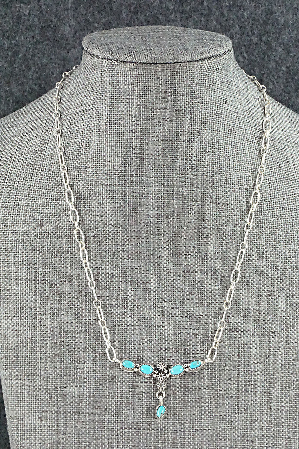 Turquoise & Sterling Silver Necklace - Loretta Smith