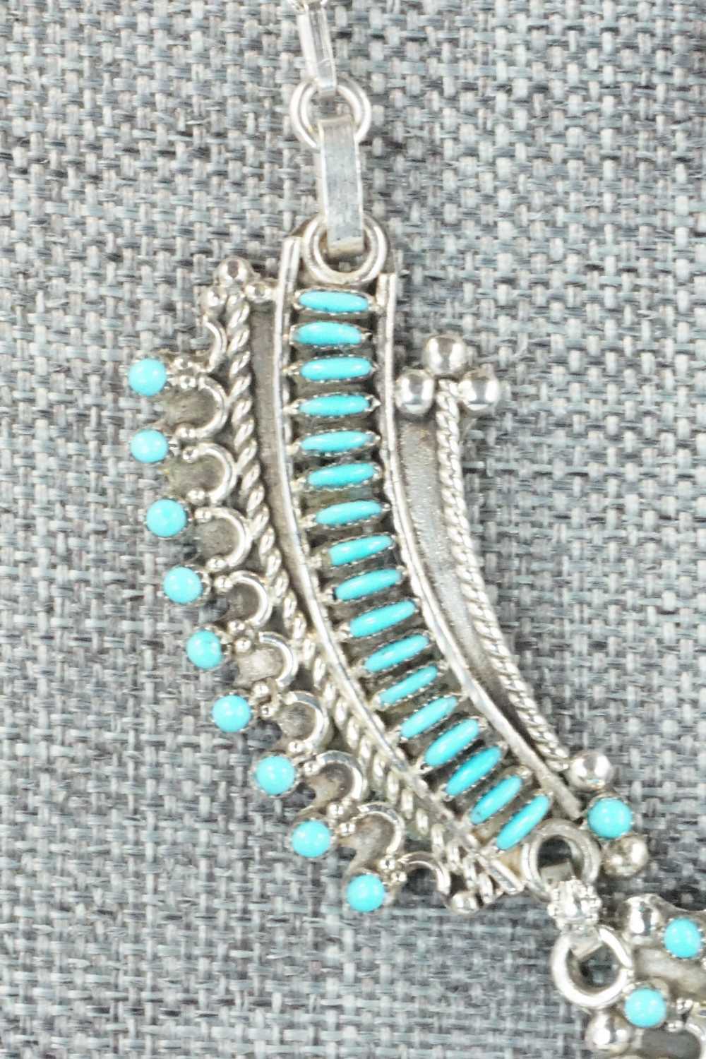 Turquoise & Sterling Silver Necklace and Earrings Set - Connie Wyaco