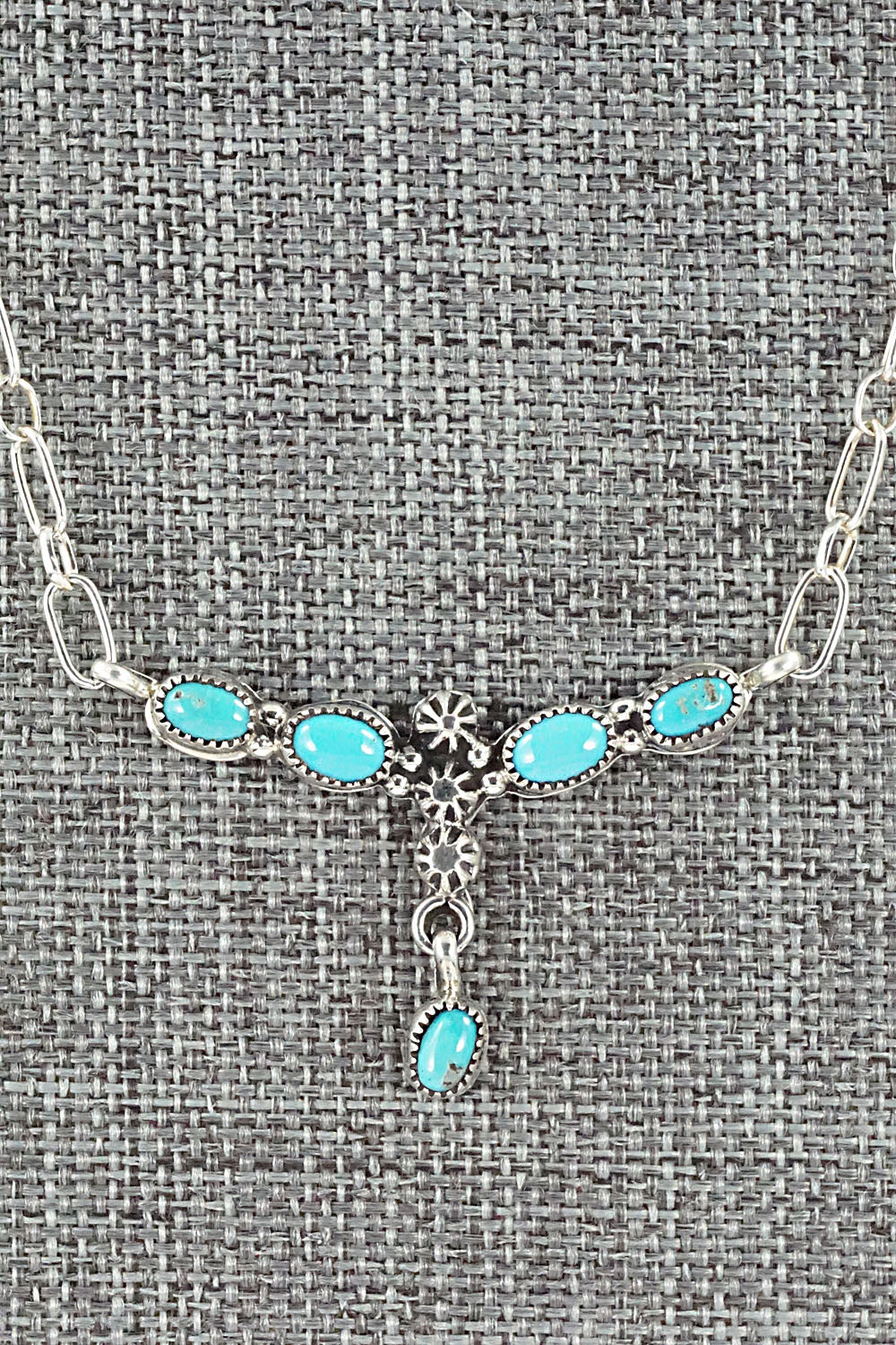 Turquoise & Sterling Silver Necklace - Loretta Smith