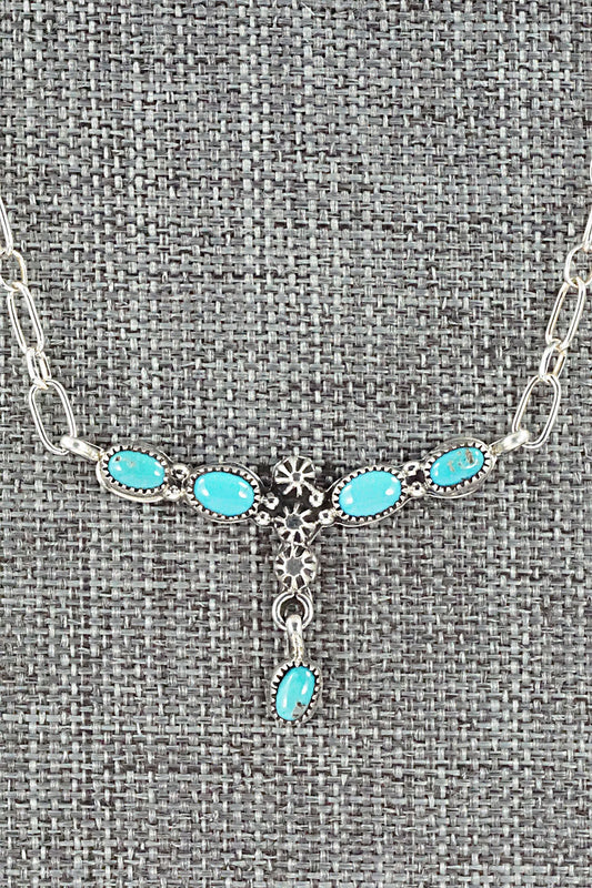 Turquoise & Sterling Silver Necklace - Loretta Smith
