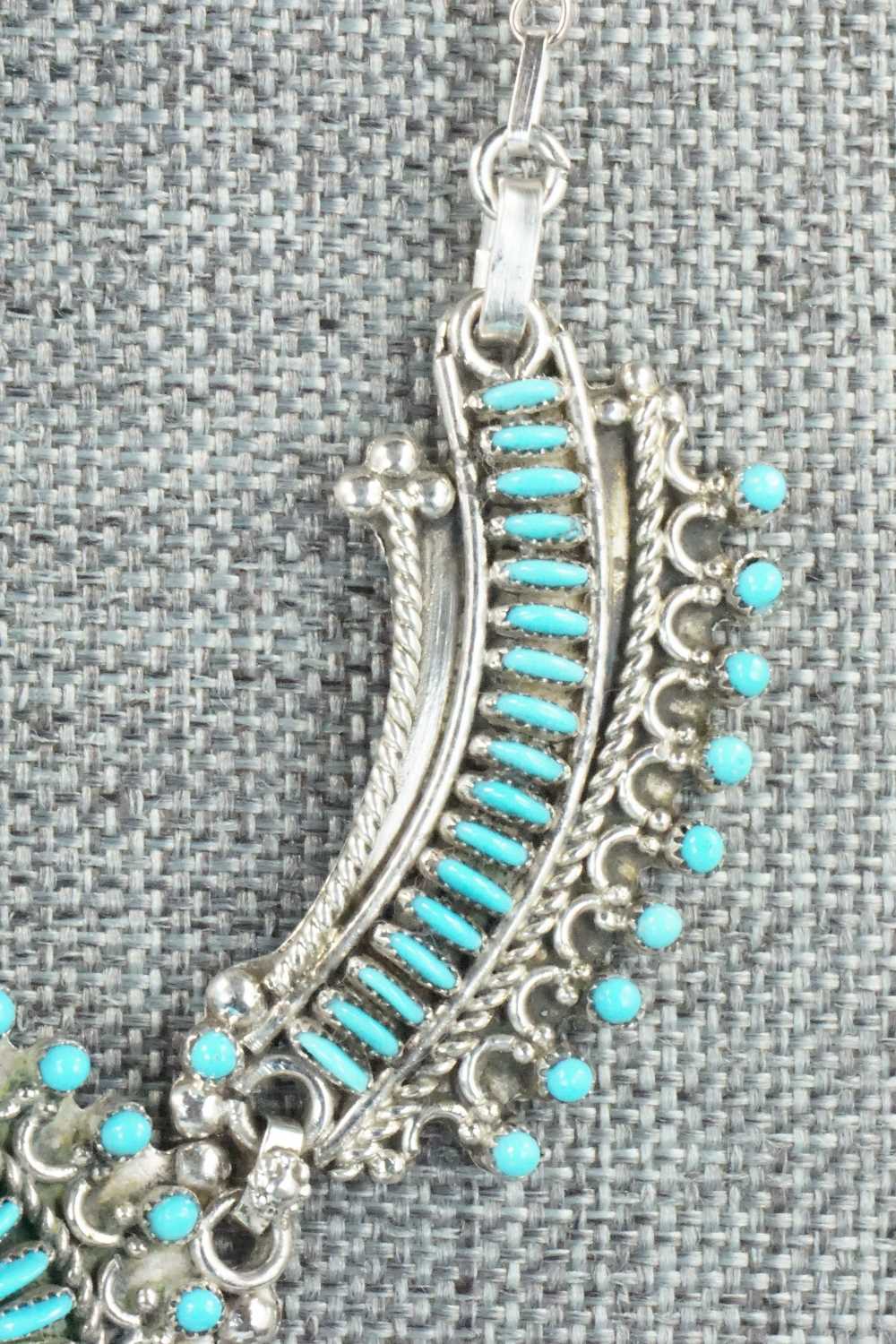 Turquoise & Sterling Silver Necklace and Earrings Set - Connie Wyaco