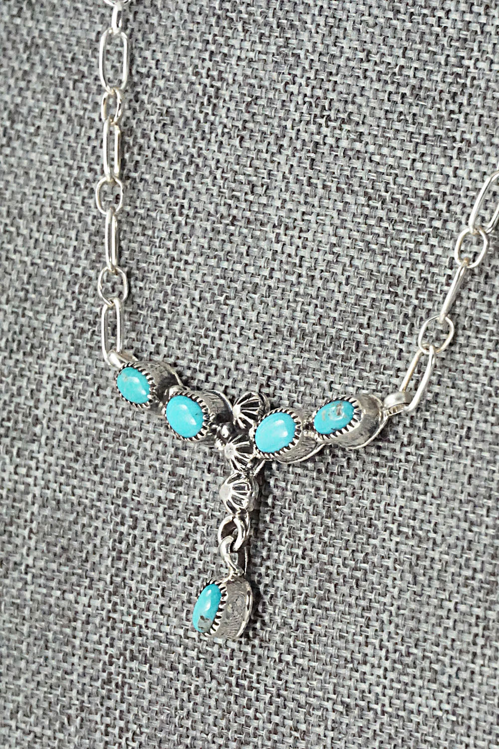 Turquoise & Sterling Silver Necklace - Loretta Smith