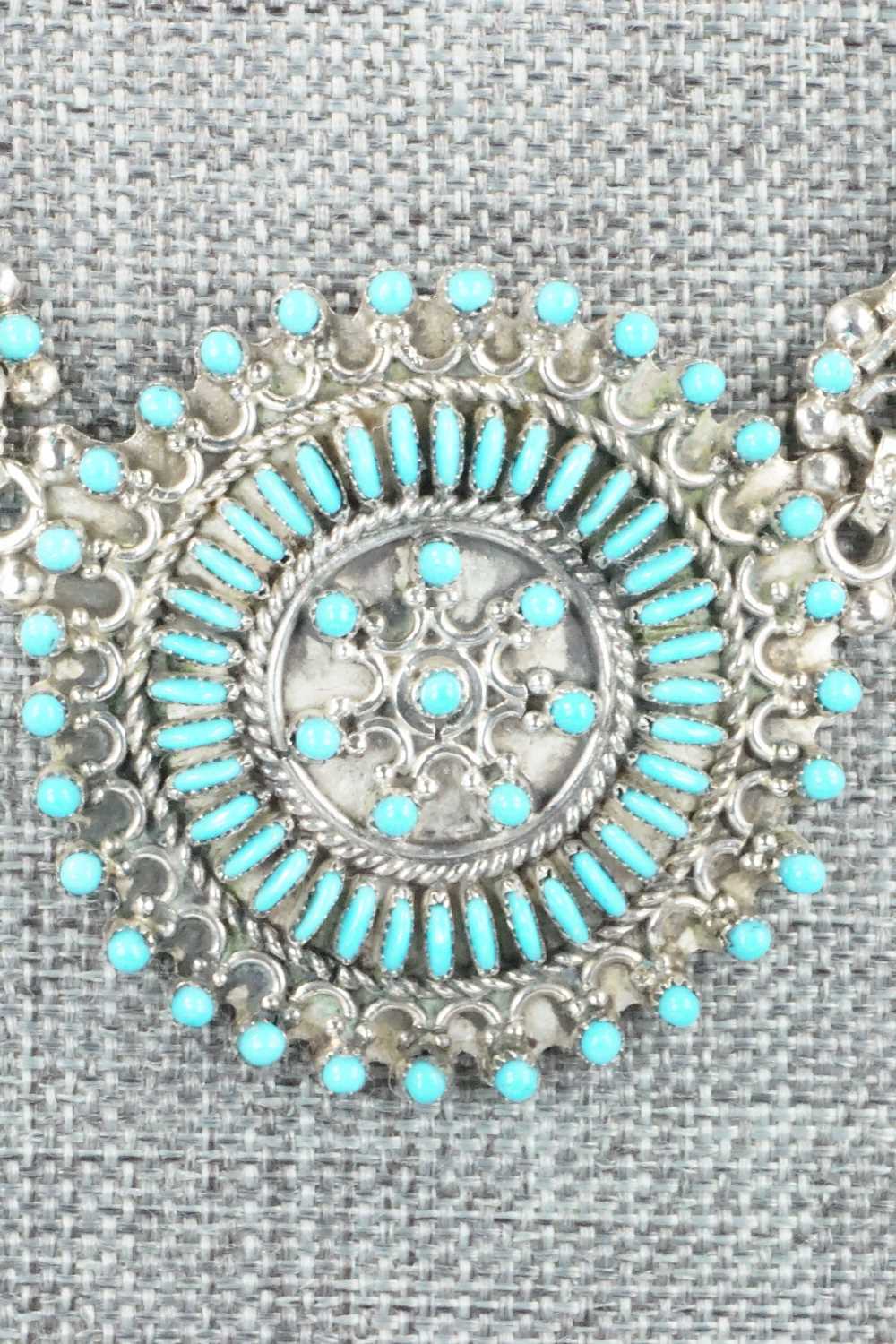 Turquoise & Sterling Silver Necklace and Earrings Set - Connie Wyaco