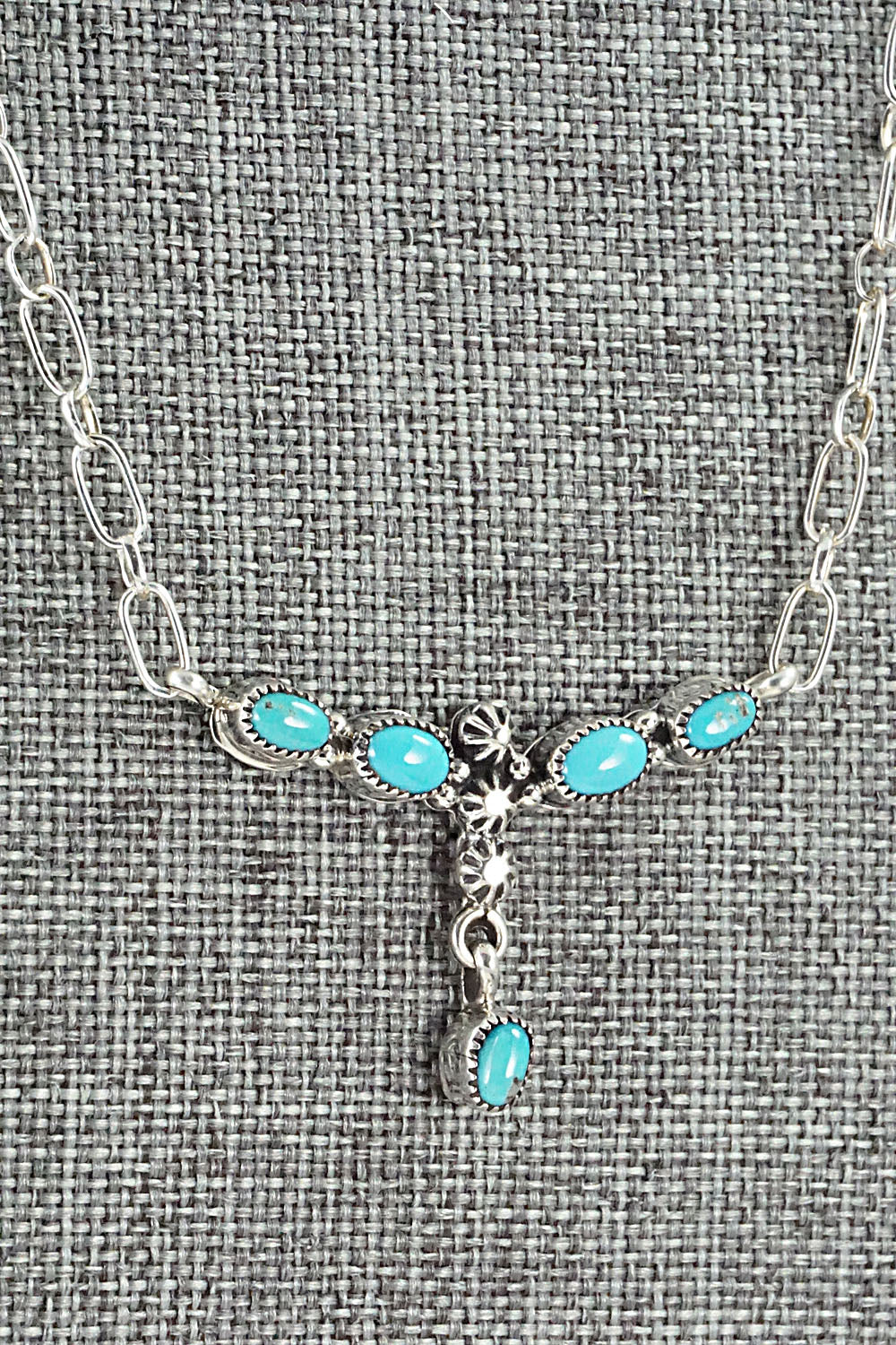 Turquoise & Sterling Silver Necklace - Loretta Smith