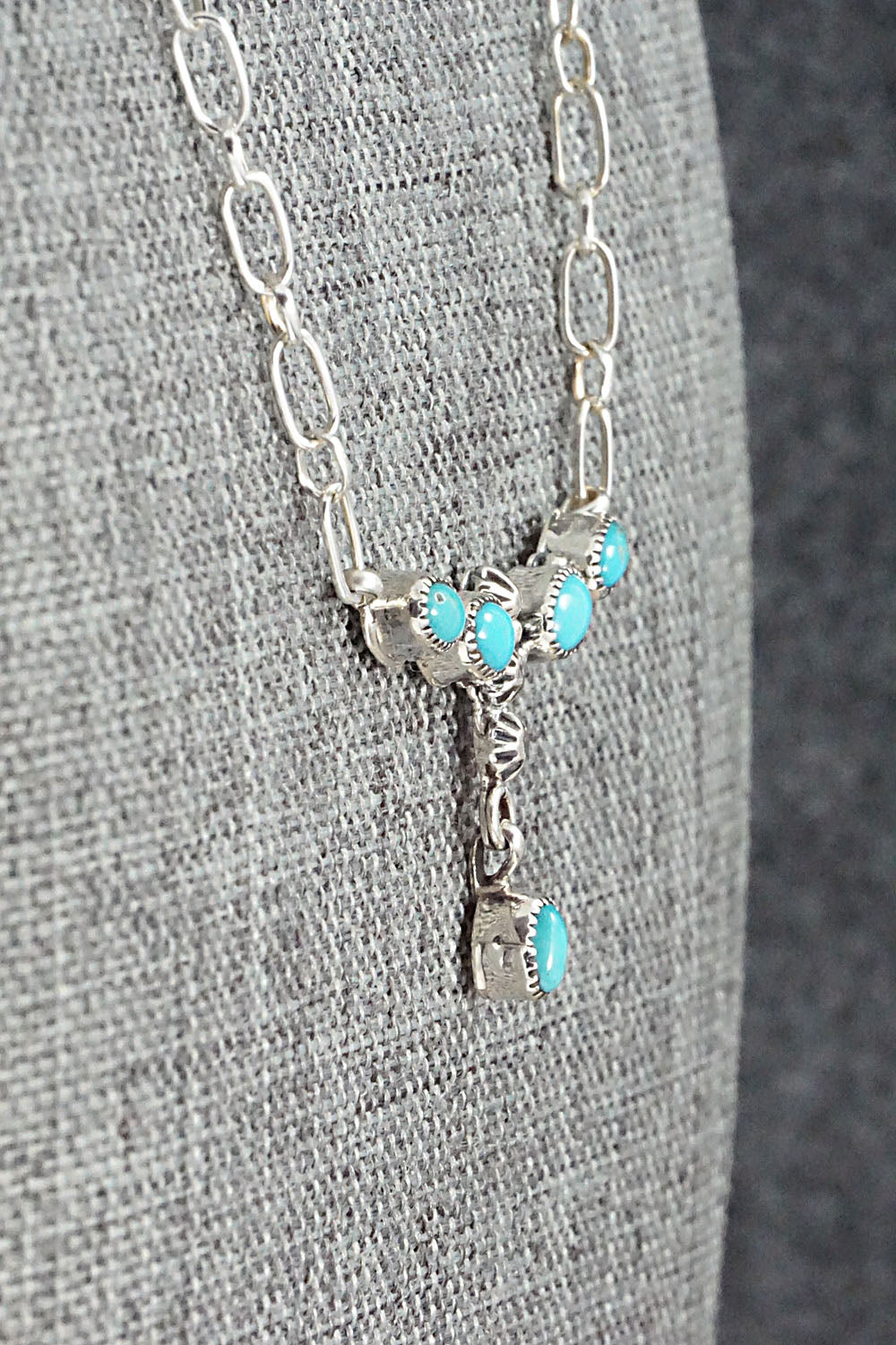 Turquoise & Sterling Silver Necklace - Loretta Smith