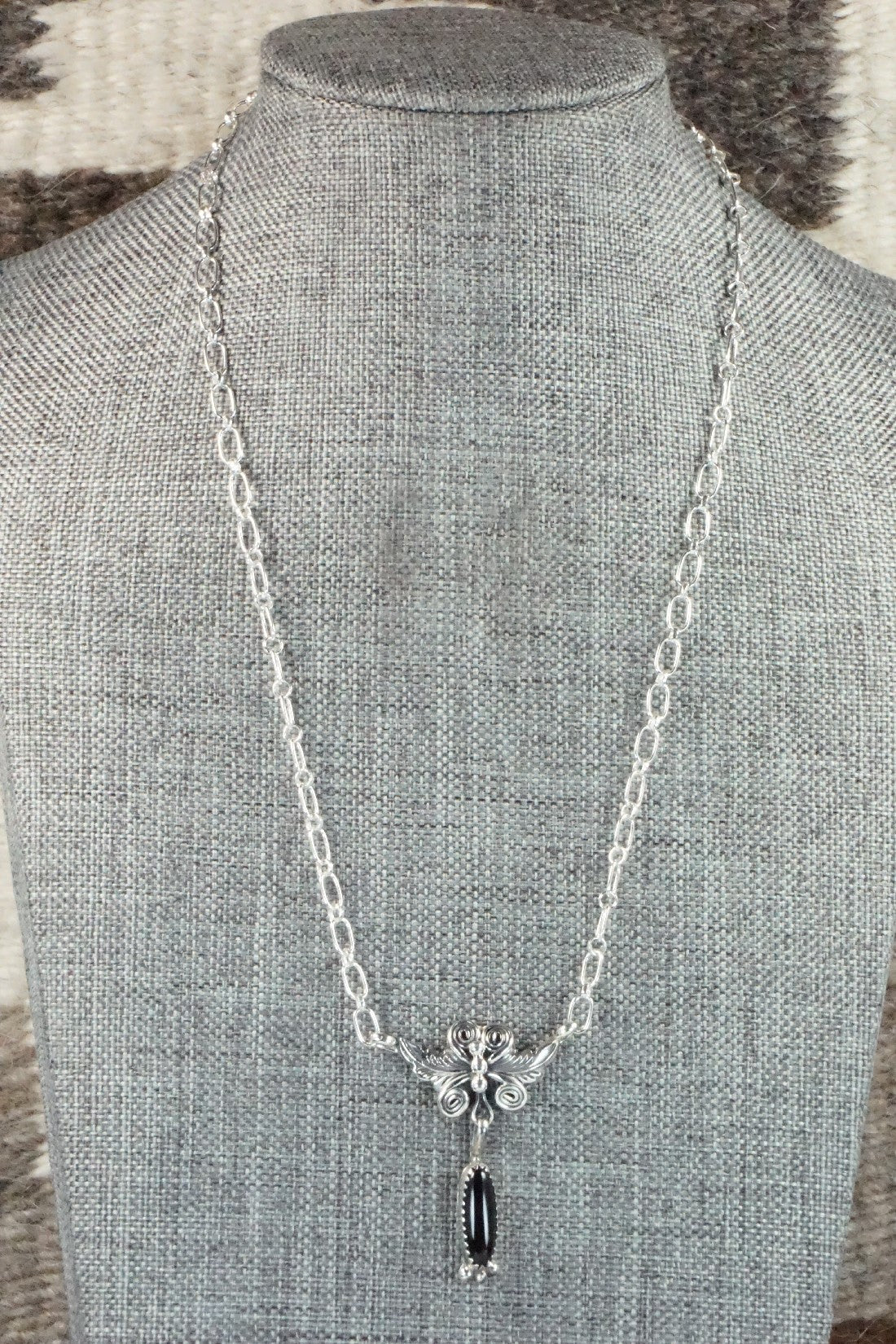 Onyx & Sterling Silver Necklace - Annie Spencer