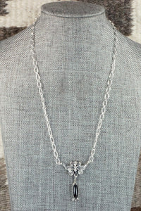 Onyx & Sterling Silver Necklace - Annie Spencer