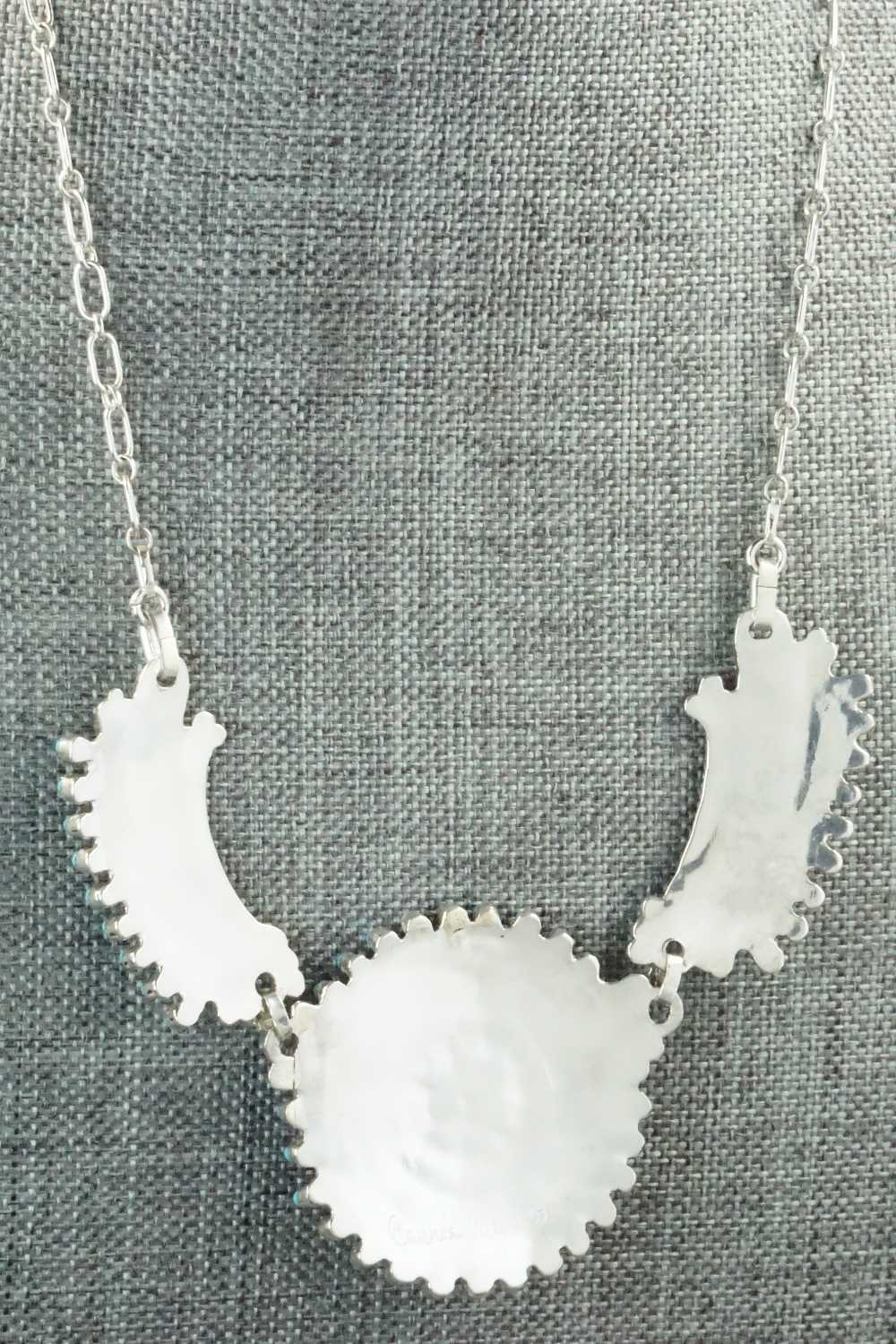 Turquoise & Sterling Silver Necklace and Earrings Set - Connie Wyaco