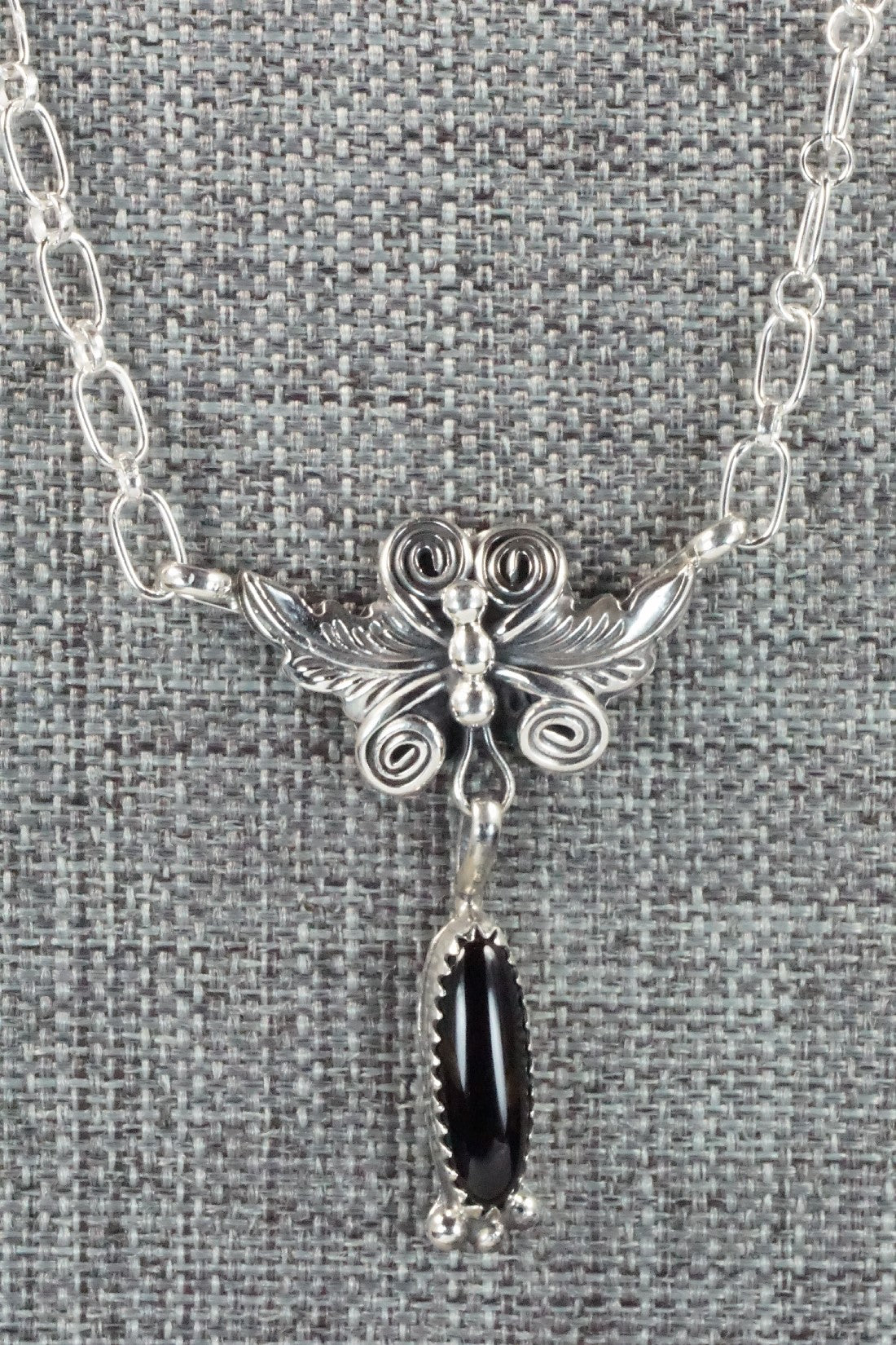 Onyx & Sterling Silver Necklace - Annie Spencer
