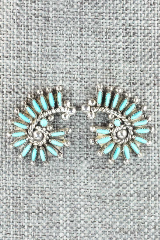 Turquoise & Sterling Silver Earrings - Connie Wyaco