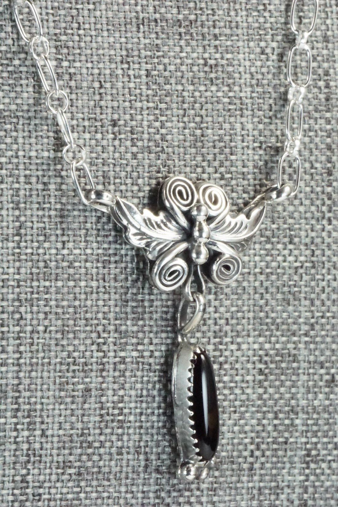 Onyx & Sterling Silver Necklace - Annie Spencer