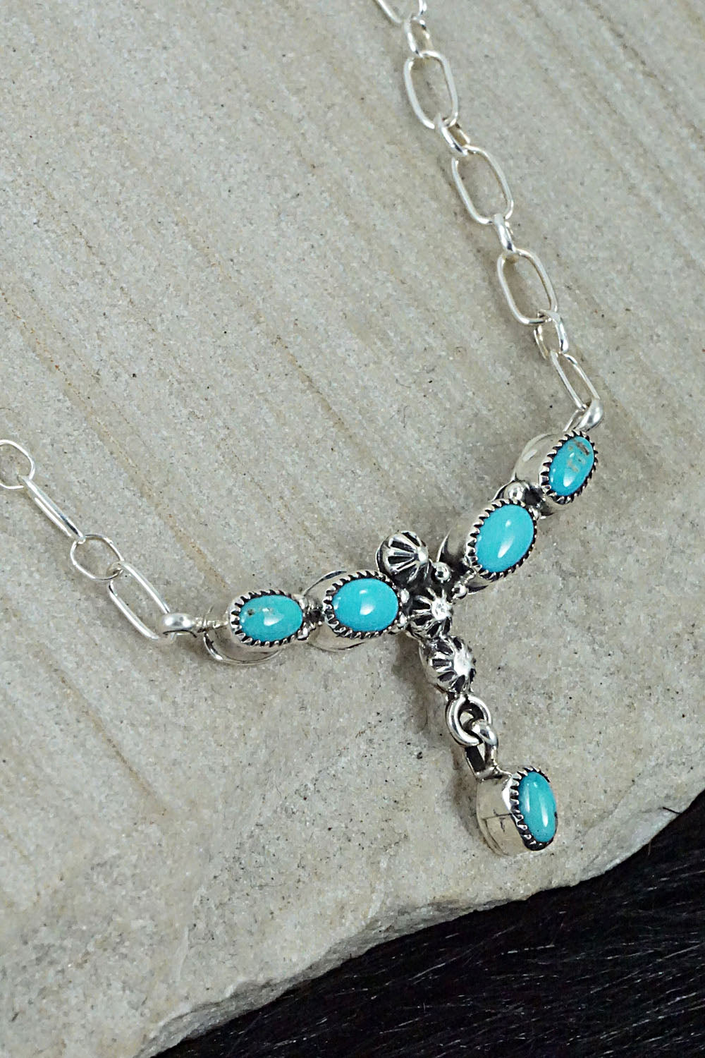 Turquoise & Sterling Silver Necklace - Loretta Smith