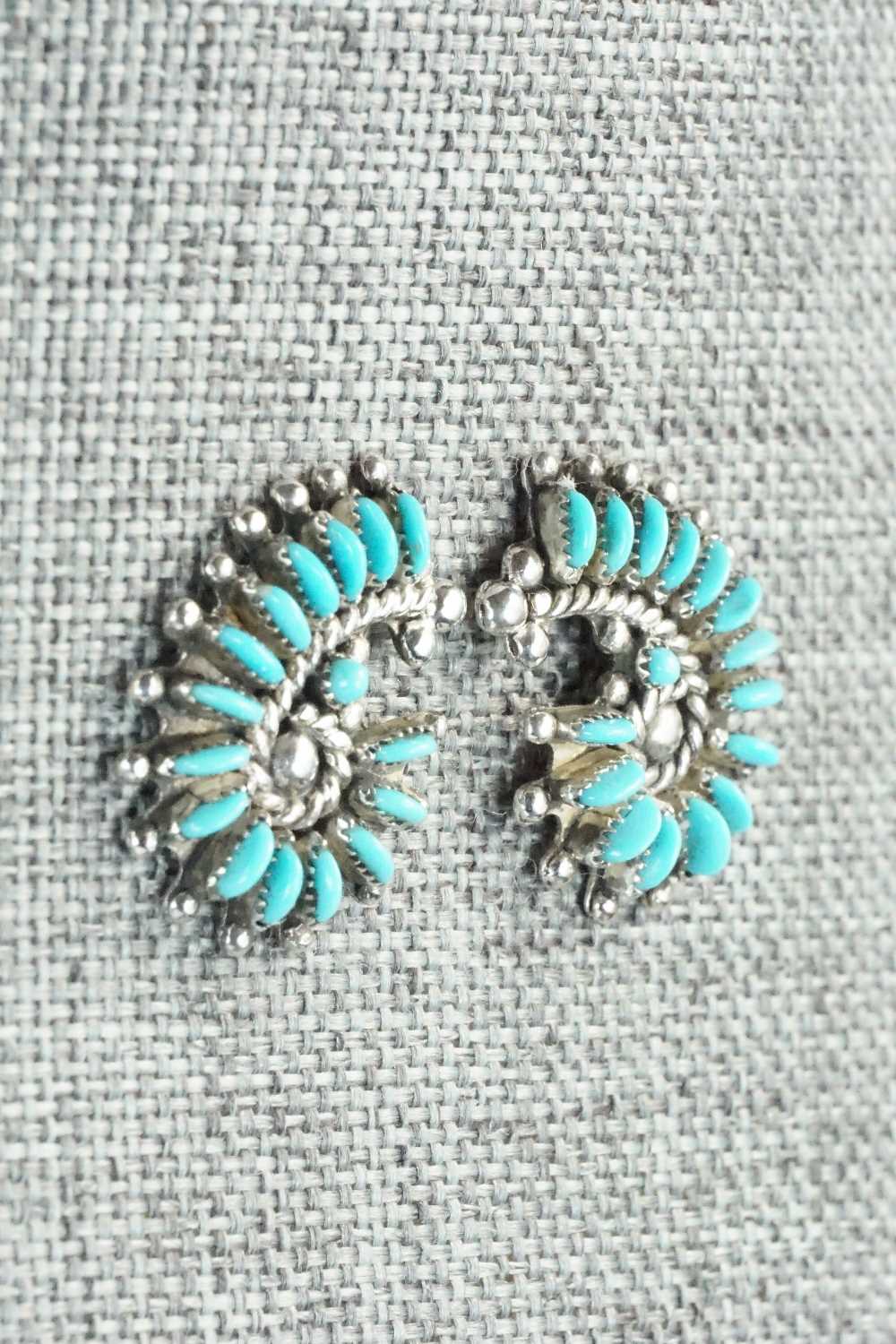 Turquoise & Sterling Silver Earrings - Connie Wyaco