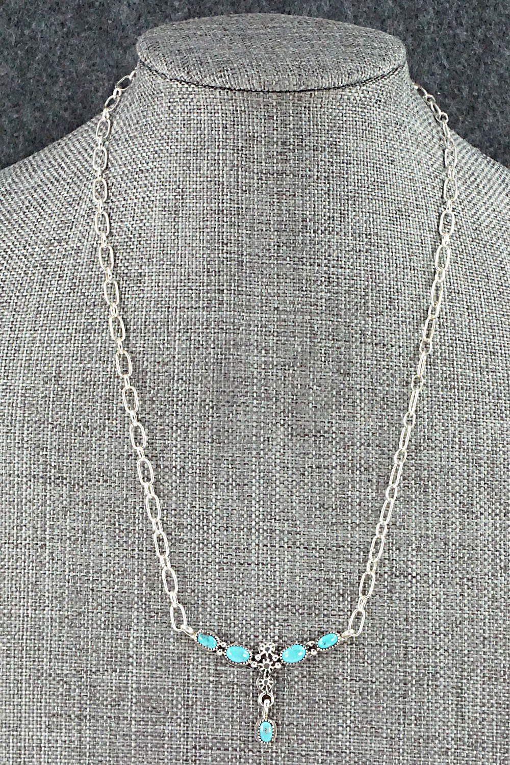 Turquoise & Sterling Silver Necklace - Loretta Smith