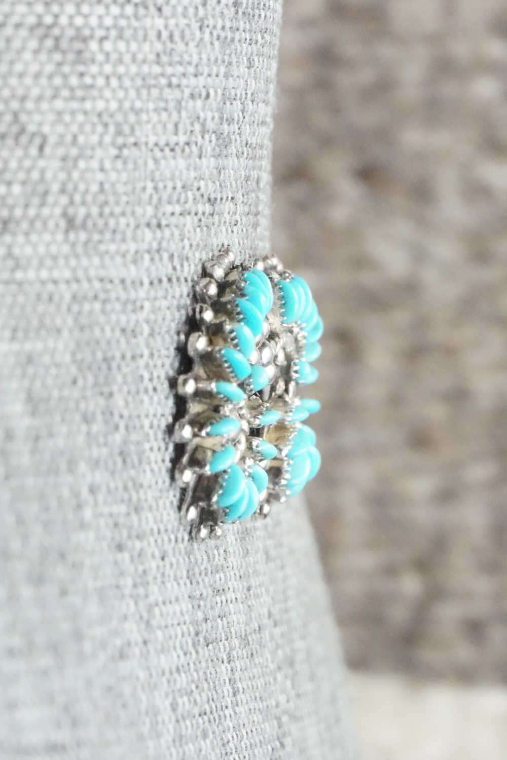 Turquoise & Sterling Silver Earrings - Connie Wyaco