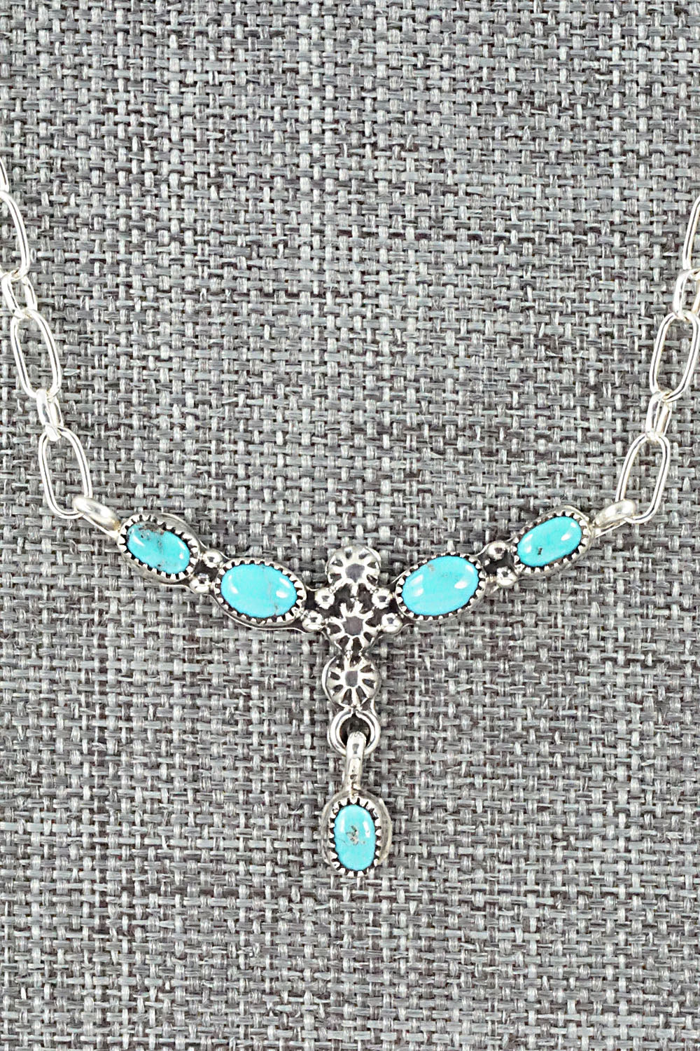 Turquoise & Sterling Silver Necklace - Loretta Smith