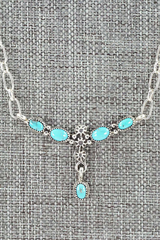 Turquoise & Sterling Silver Necklace - Loretta Smith