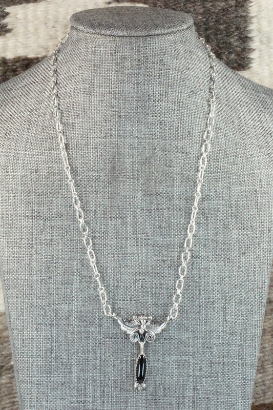 Onyx & Sterling Silver Necklace - Annie Spencer