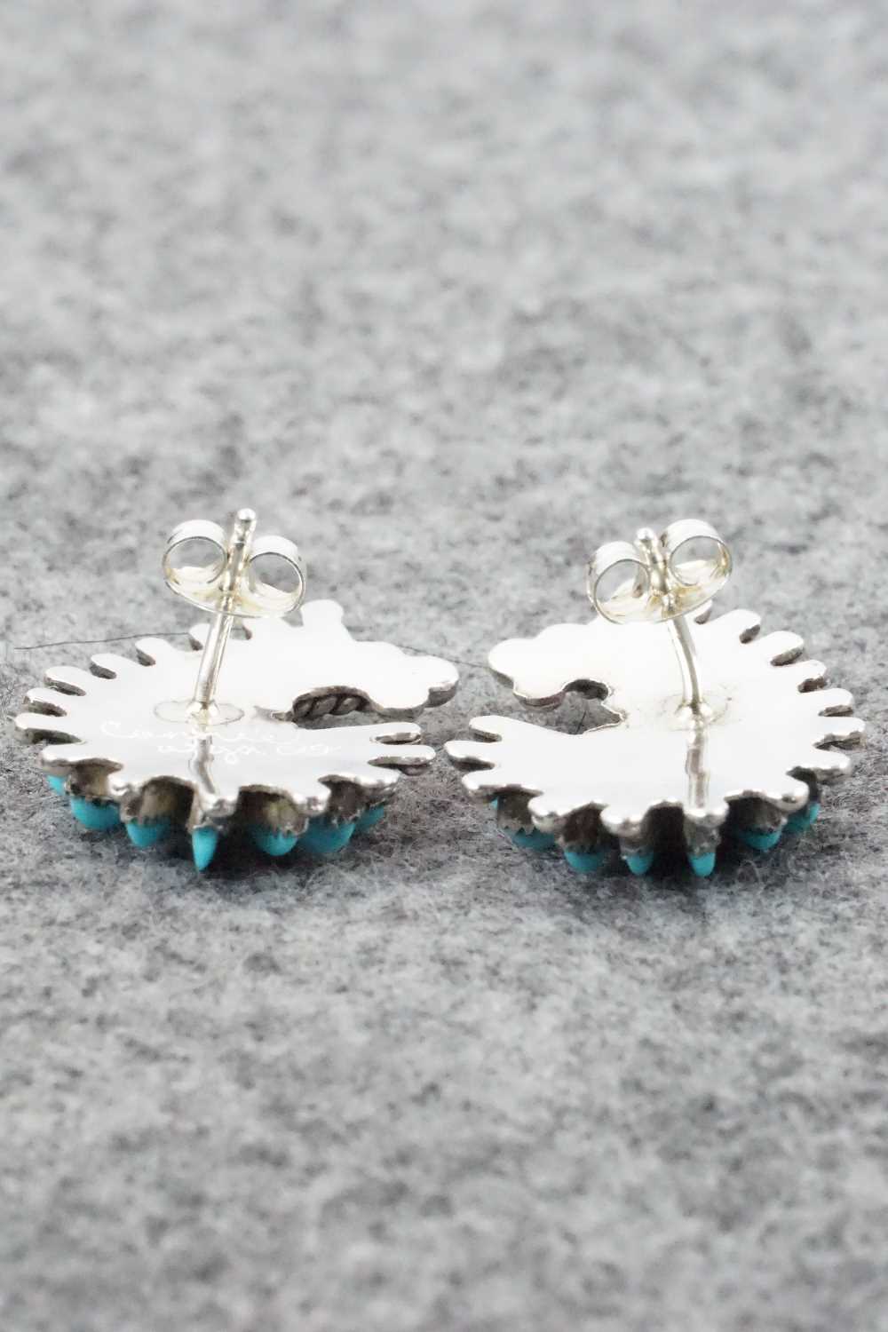 Turquoise & Sterling Silver Earrings - Connie Wyaco