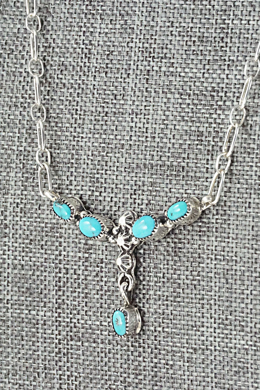 Turquoise & Sterling Silver Necklace - Loretta Smith