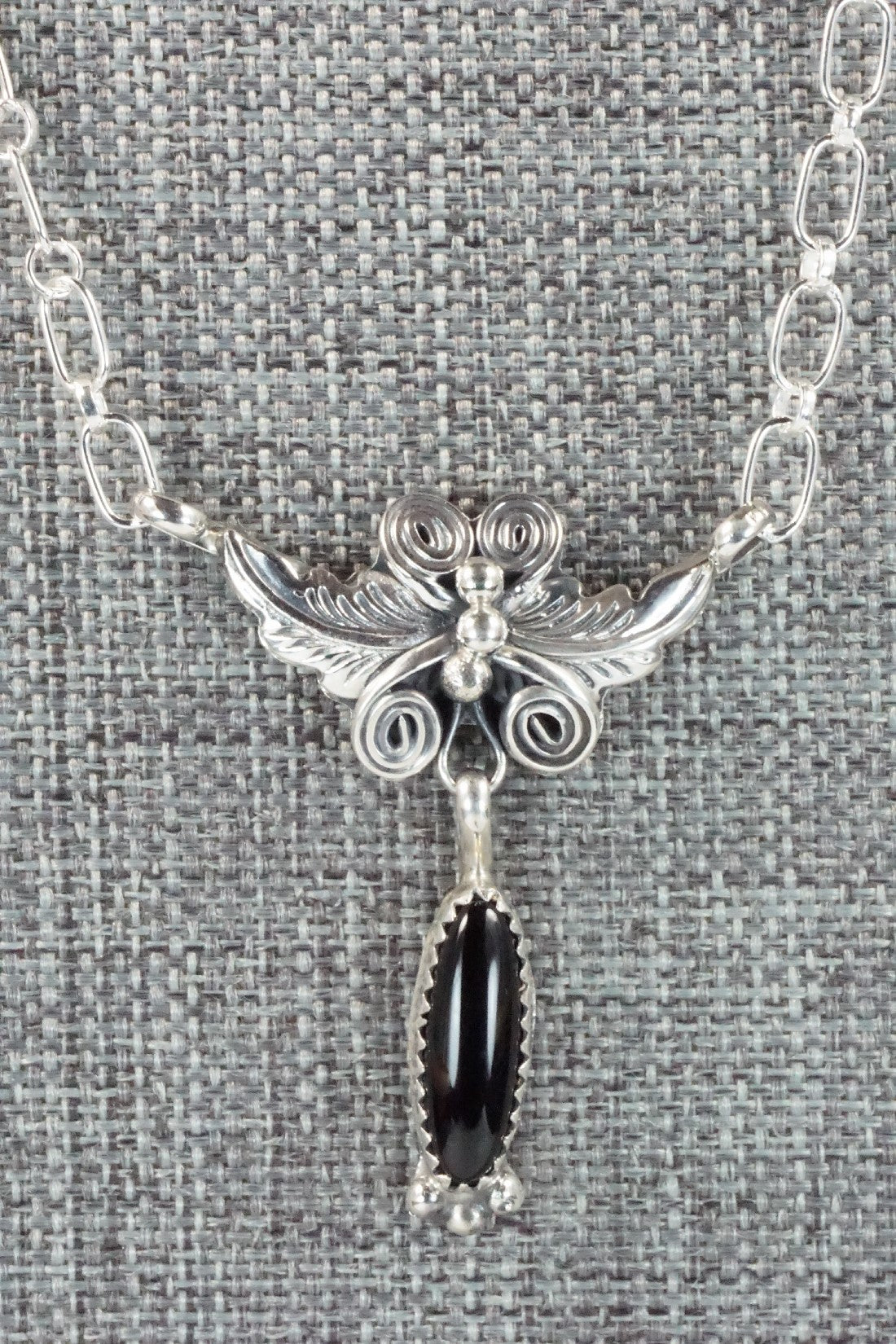 Onyx & Sterling Silver Necklace - Annie Spencer